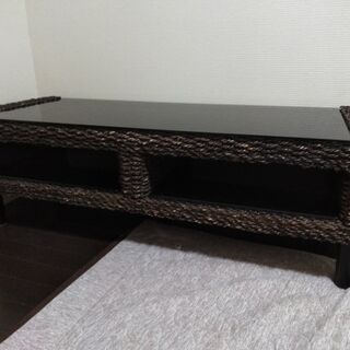 【中古】テレビ台 幅120cm アバカ素材　譲ります！持っていっ...