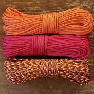 パラコード 4mm 9芯 30m 3色3本セット ③の画像