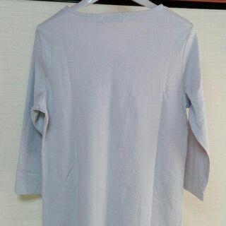 Graceful Days 薄紫にお花の絵とキラキラが華やか七分袖カットソー Mの画像