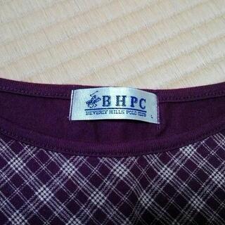 BHPC ビバリーヒルズポロクラブ えんじにゴールドチェックのタンクトップ Lの画像