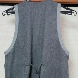 JEANASiS ダーク×ライトグレーのオシャレなベスト フリーサイズ 日本製の画像