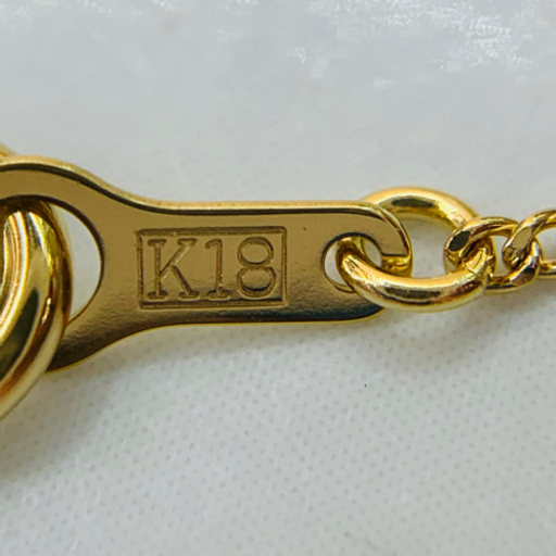 【中古品】K18 2面風ネックレス 1.9g  44.5&50cm［161］