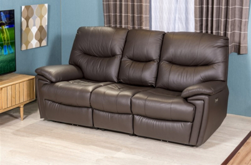 【お引取り決定しました】電動リクライニングソファ(ブラウン)三人掛け本革美品