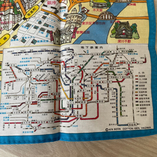 絵地図ハンカチ 東京の画像