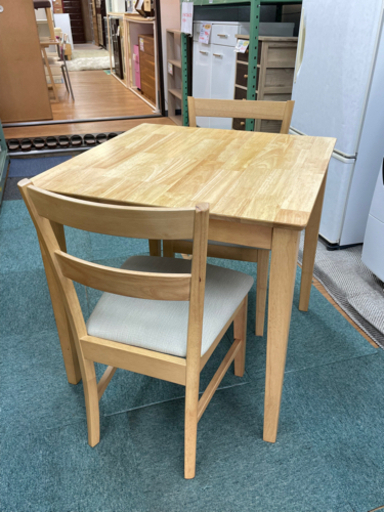 【リサイクルサービス八光　田上店　配達・設置OK】ナチュラルベージュ　2人掛けダイニングテーブルセット