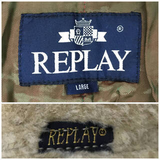 ⭕⭕⭕NY2/44 正規品 REPLAY リプレイ ボア Pコート ベージュ メンズ L サイズ アウター ブルゾン⭕⭕⭕の画像