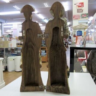 木彫り OURO スペイン製 ワインボトルホルダー ボトル入れ 騎士 高さ52cm オブジェ 札幌 厚別店の画像