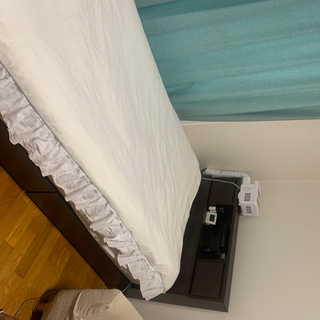 ベッド　三つ折りマットレス　収納、コンセント、ライト付の画像