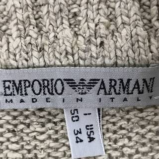 ⭕⭕⭕NY1/77 EMPORIO ARMANI エンポリオ アルマーニ デザイン 平編 ニット セーター クリームイエロー USA 34 サイズ メンズ カットソー⭕⭕⭕の画像