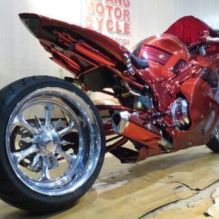 スズキ ハヤブサ GSX-1300R Ａ1111 フルカスタム ロンスイ コンポーネンツ ベガ C&Sカスタム製8インチロング ショーカー 実働 札幌発の画像