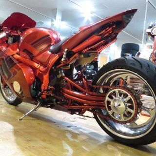スズキ ハヤブサ GSX-1300R Ａ1111 フルカスタム ロンスイ コンポーネンツ ベガ C&Sカスタム製8インチロング ショーカー 実働 札幌発の画像