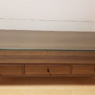 美品　北欧風　ローテーブル　ガラステーブル