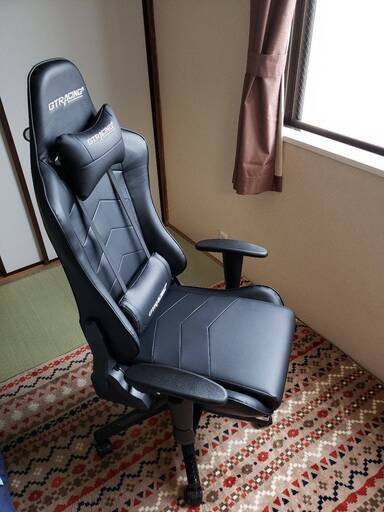 Gtracing  ゲーミングチェア GT901BLACK 椅子 オットマン オットマン付き オフィスチェア デスクチェア 収納式フッ