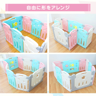 【ほぼ新品】半額以下　ベビーサークル　カラー:グレーの画像