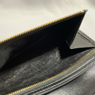 代表モデル HERMES エルメス ベアン ボックスカーフレザー 長財布 黒×金の画像