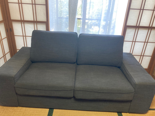 IKEA イケア　2人掛ソファ【中古】KIVIK/シーヴィク　グレー/カバー取り外し可