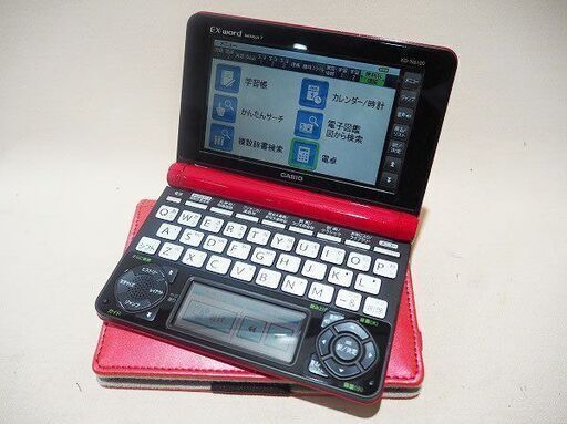 【苫小牧バナナ】CASIO/カシオ XD-N6100 EX-word エクスワード 電子辞書 ビジネスモデル レッド 動作品 社外ケース付き♪