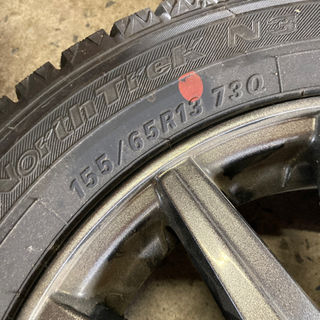 🌈155/65R13 7分山中古スタッドレスアルミセットの画像