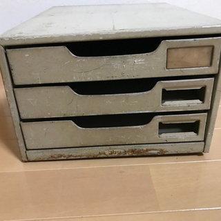 昭和レトロ　コクヨ レターケース スチール製 三段BOX 書類入...
