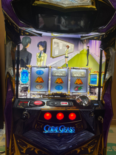 直接引取限定　パチスロ実機　コードギアス反逆のルルーシュR2 不要機付　無段階ボリューム付　家庭用電源対応　設定キー、ドアキー付