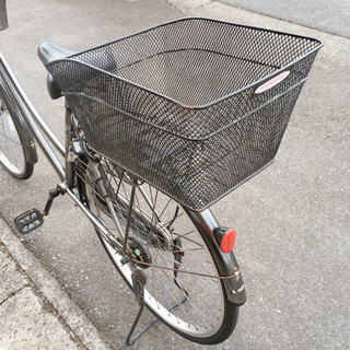 前後カゴ付き自転車✨ママチャリ✨26インチ　グレー✨鍵あり✨中古品✨防犯登録できますの画像