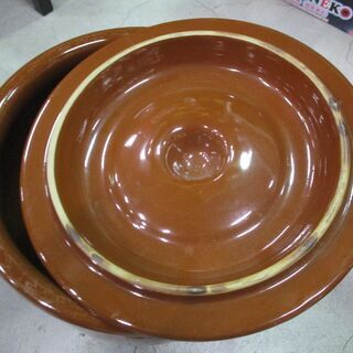常滑焼 甕 直径28cm×深さ30cm 蓋つき 瓶 かめ 容器 陶磁器 壺 梅漬け ぬか漬け 札幌市東区 新道東店の画像
