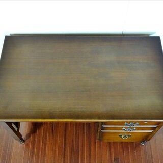山口)下松市より　カリモク家具 コロニアル 片袖机 書斎デスク ウォールナット 幅120×奥行70×高さ73cm 鍵欠品 　BIZHJ30Hの画像