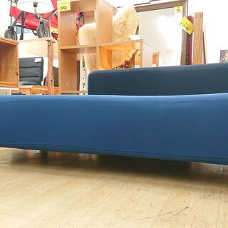 無印良品/MUJI■ソファベンチ■カバーリング ブルー×ネイビー■3人掛け■トリプルソファ■ソファベッド■幅180cm×奥行90cm×高さ60.5㎝■近隣配送無料 買取帝国 朝霞店の画像