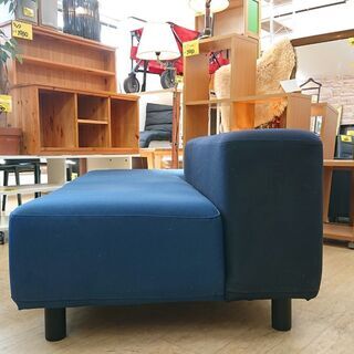 無印良品/MUJI■ソファベンチ■カバーリング ブルー×ネイビー■3人掛け■トリプルソファ■ソファベッド■幅180cm×奥行90cm×高さ60.5㎝■近隣配送無料 買取帝国 朝霞店の画像