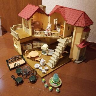 シルバニアファミリー あかりの灯る大きなお家 家具一式 うさぎの...