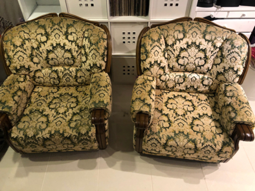 値下げレア物　カリモク　金華山張り　ソファ　3ピースセット