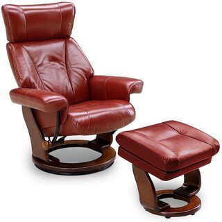 関家具(大川家具) 本革 リクライニングチェア サイドテーブル・オットマン付 ◇関家具(大川家具)◇本革(一部合皮)Anita/アニータ