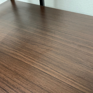 【作業デスク】木目調ダークブラウン×ブラックの画像