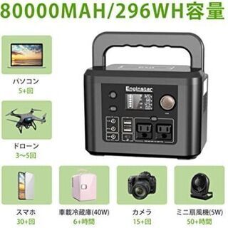 未使用 Enginstarポータブル電源大容量80000mAH/296Wh地震防災