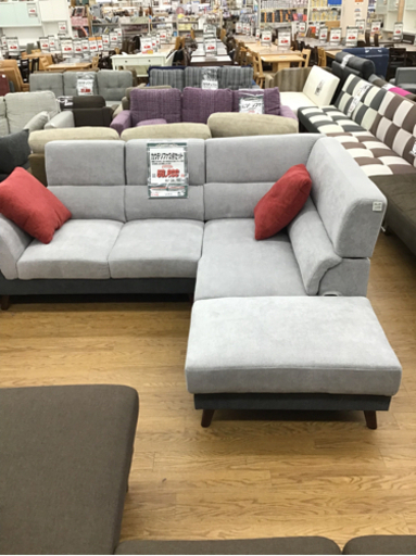 KI-139【ご来店頂ける方限定】新入荷　アウトレット　カウチソファ2点セット