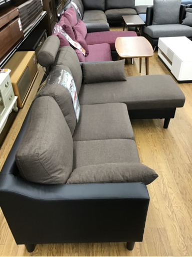 KI-140【ご来店頂ける方限定】カウチソファ　ブラウン