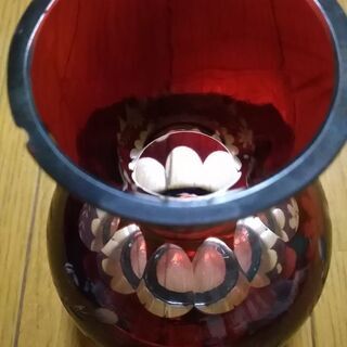 江戸切子水差し　昭和レトロ　希少価値　50年以上前実家整理品　手作り一点物の画像