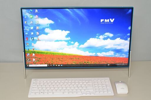 中古品 一体型パソコン Window s10+office 富士通 FH56/B3 core i3-7100U/爆速SSD256GB+中古HDD1TB/メモリ8GB/23.8インチ/無線/テ レビ機能