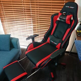 ★町田市引き取り限定★使用期間8ヵ月★禁煙&ペット無し★ Gtracing ゲーミングチェア オフィスチェア デスクチェア ゲーム用チェア リクライニング パソコンチェア ハイバック ヘッドレスト ランバーサポート ひじ掛け付きの画像