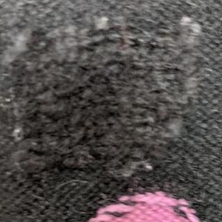 【大きいサイズ】黒い生地にピンクの水玉カーディガンの画像