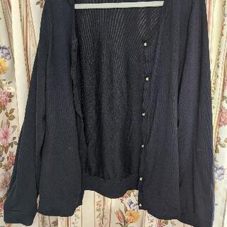【美品】４Ｌ　カーディガン　紺色