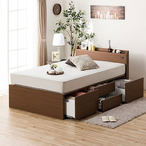 (受け渡し予定あり)【お引き取り価格】セミダブルベッドフレーム(ジオ2 チェスト40/MBR)