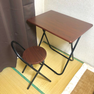 【終了】折りたたみテーブル&イス 茶色 ブラウン