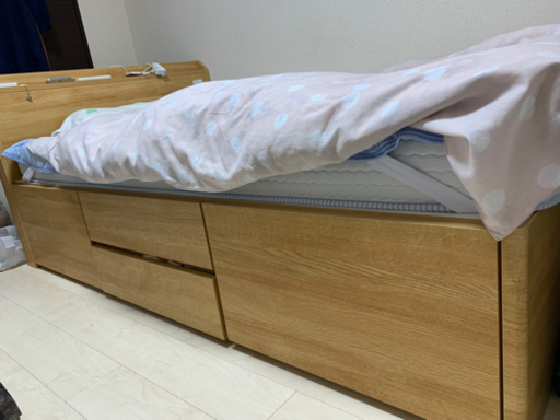 ニトリの収納付きセミダブルベッド