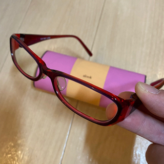 alook 伊達メガネ　オシャレ　赤メガネの画像