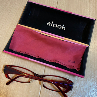alook 伊達メガネ　オシャレ　赤メガネの画像