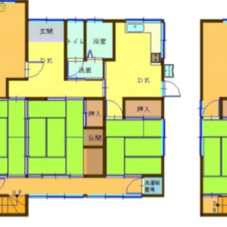 【初期費用63825円】小学校徒歩2分の6DK庭付き一戸建て！！...