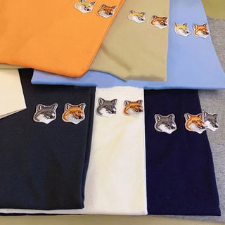 【新品】メゾンキツネ 半袖Tシャツ メンズ レディース XS S M L 韓国 子供服 カットソー Maison Kitsuneの画像