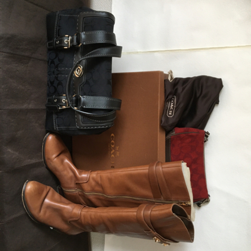 値下げしました。coach コーチ　ブーツ　バック　小バック3点セット