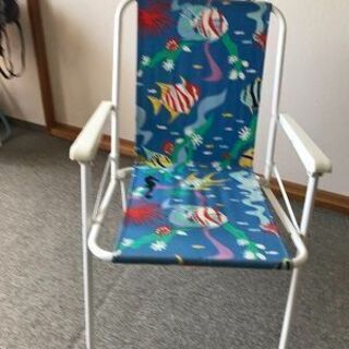 キャンプチェア　マリン柄